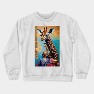 Flower Giraffe Floral Colorful Artwork Crewneck Sweatshirt